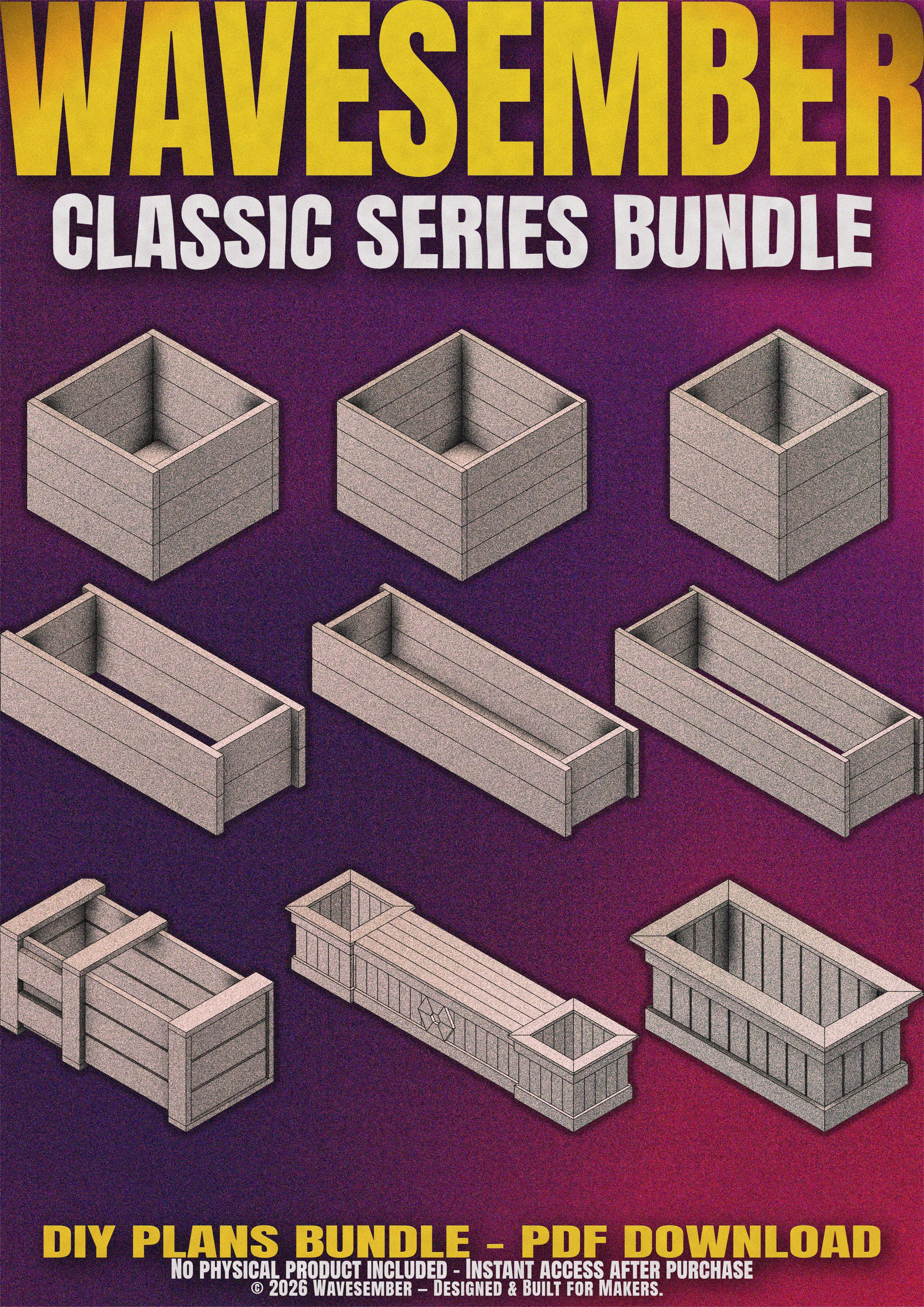 CLASSIC SERIES - Garden Planter Bundle 9 DIY Wooden Planter Designs (PDF)