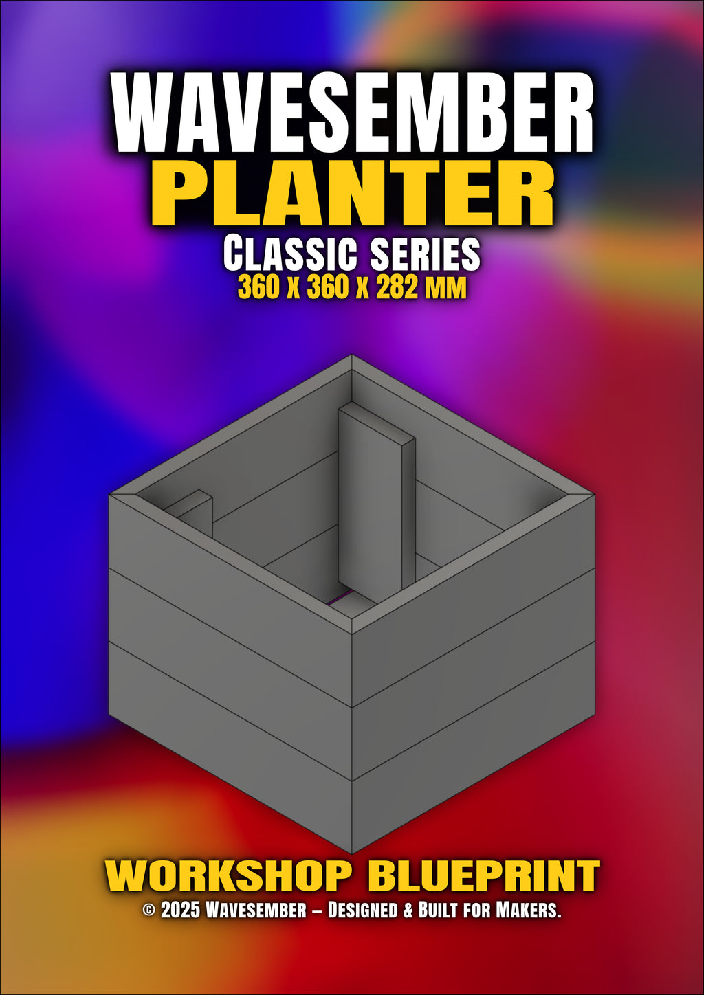 WAVESEMBER - Classic Series Medium Square Planter