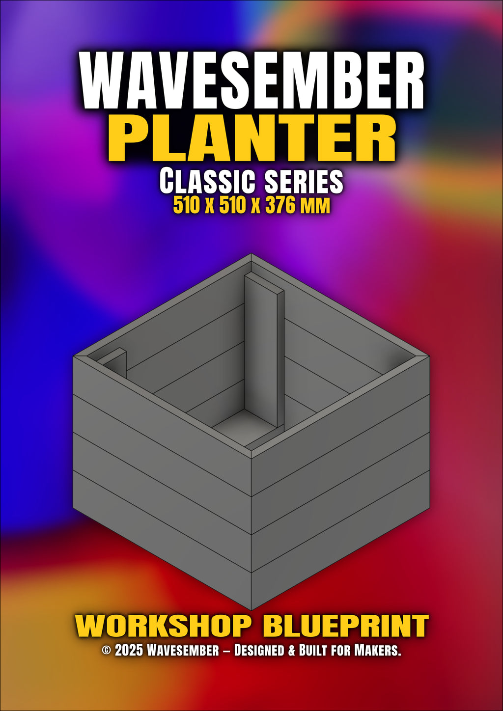 WAVESEMBER - Classic Series Large Square Planter