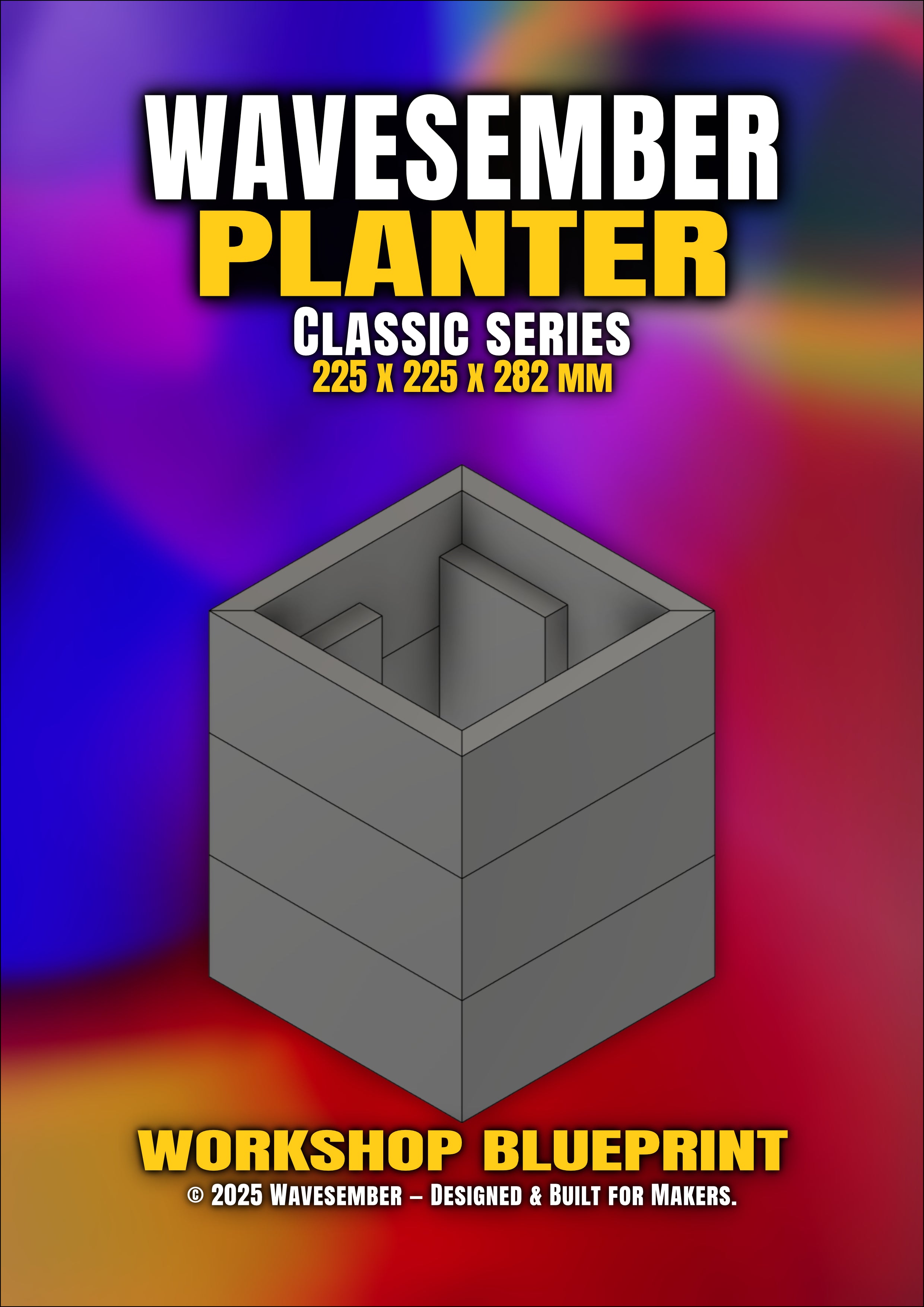 WAVESEMBER - Classic Series Small Square Planter
