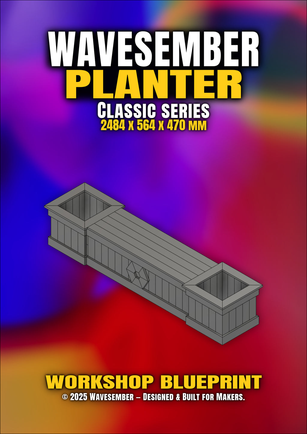 WAVESEMBER – Classic Series Dual Planter Bench with Storage