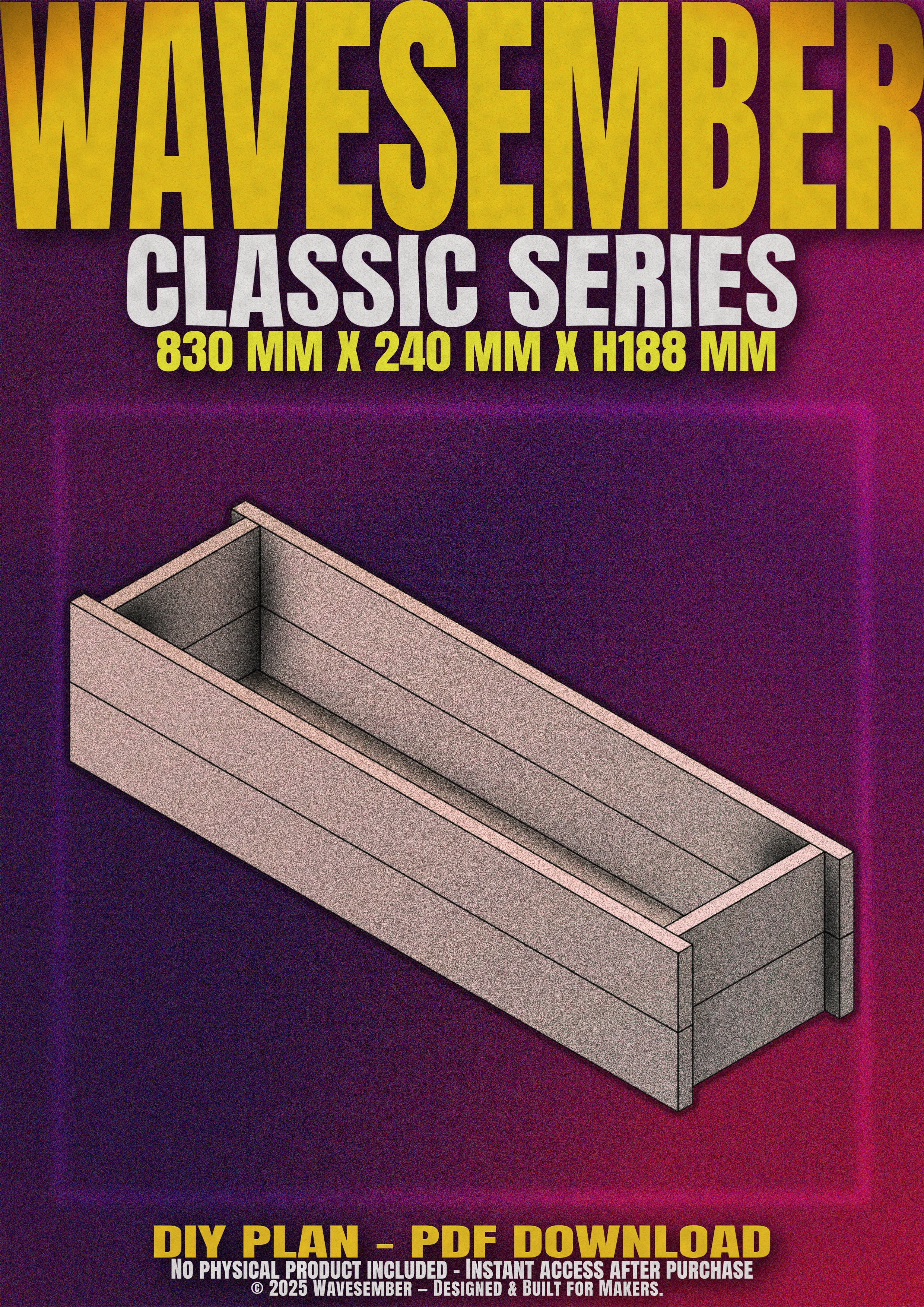 Rectangular Wooden Planter Box Plans (830mm) – DIY PDF