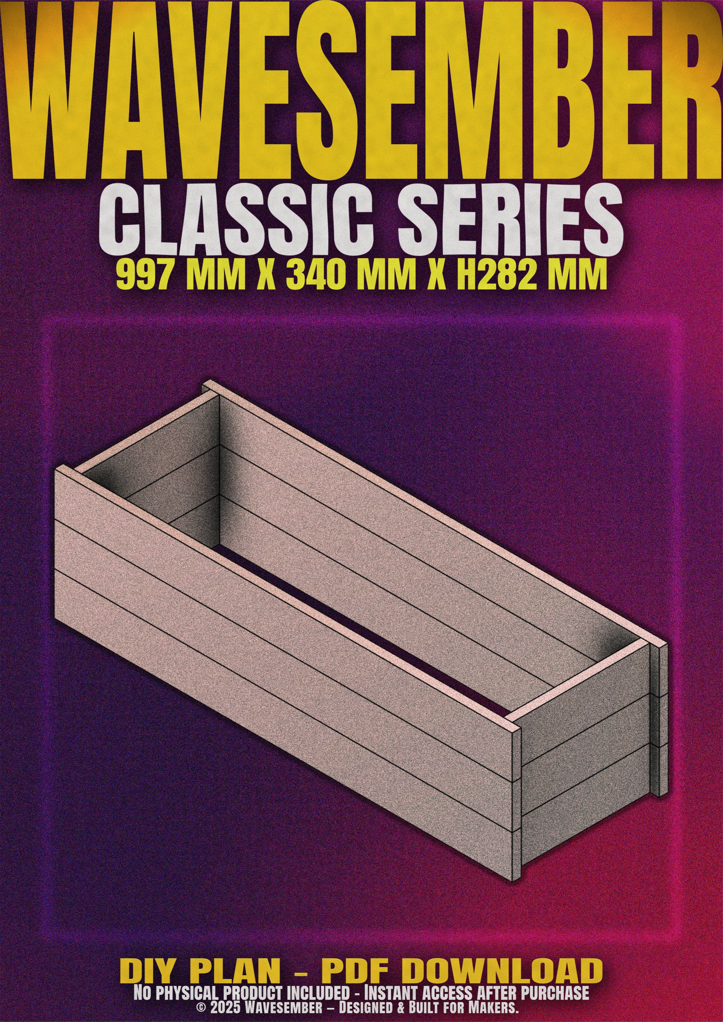 Rectangular Wooden Planter Box Plans (997mm) – DIY PDF