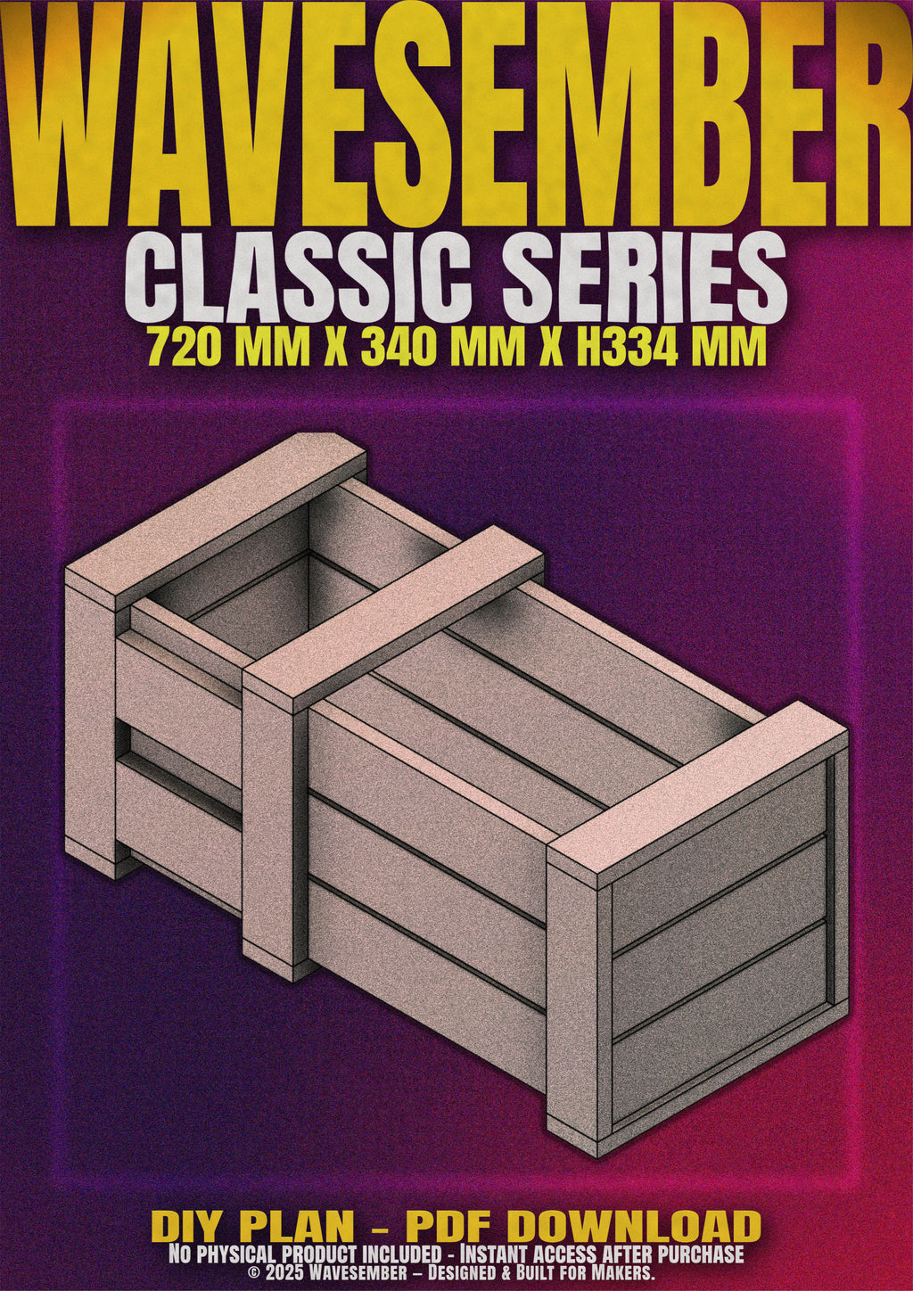Rectangular Wooden Planter Box Plans (720mm) – DIY PDF