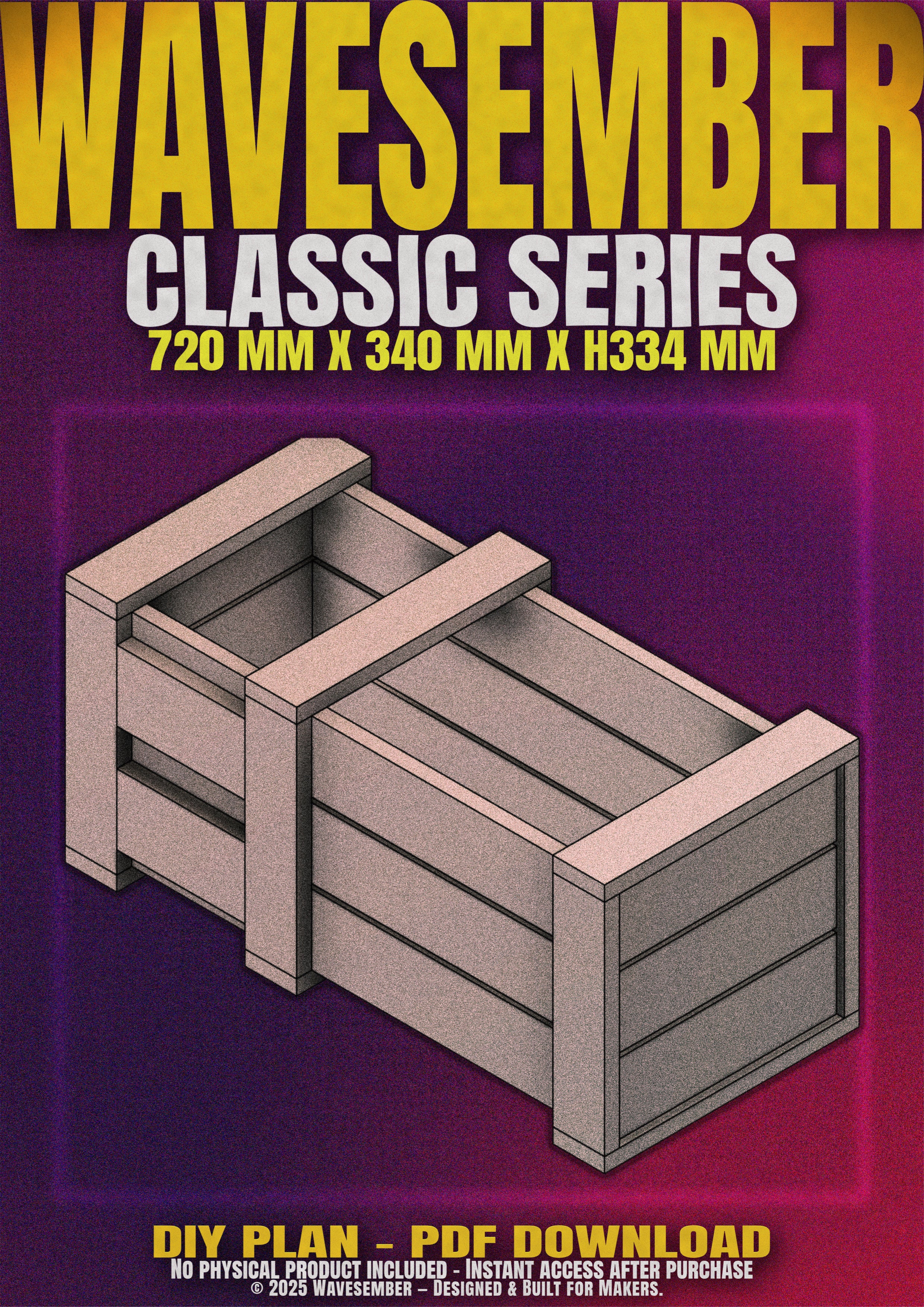 Rectangular Wooden Planter Box Plans (720mm) – DIY PDF