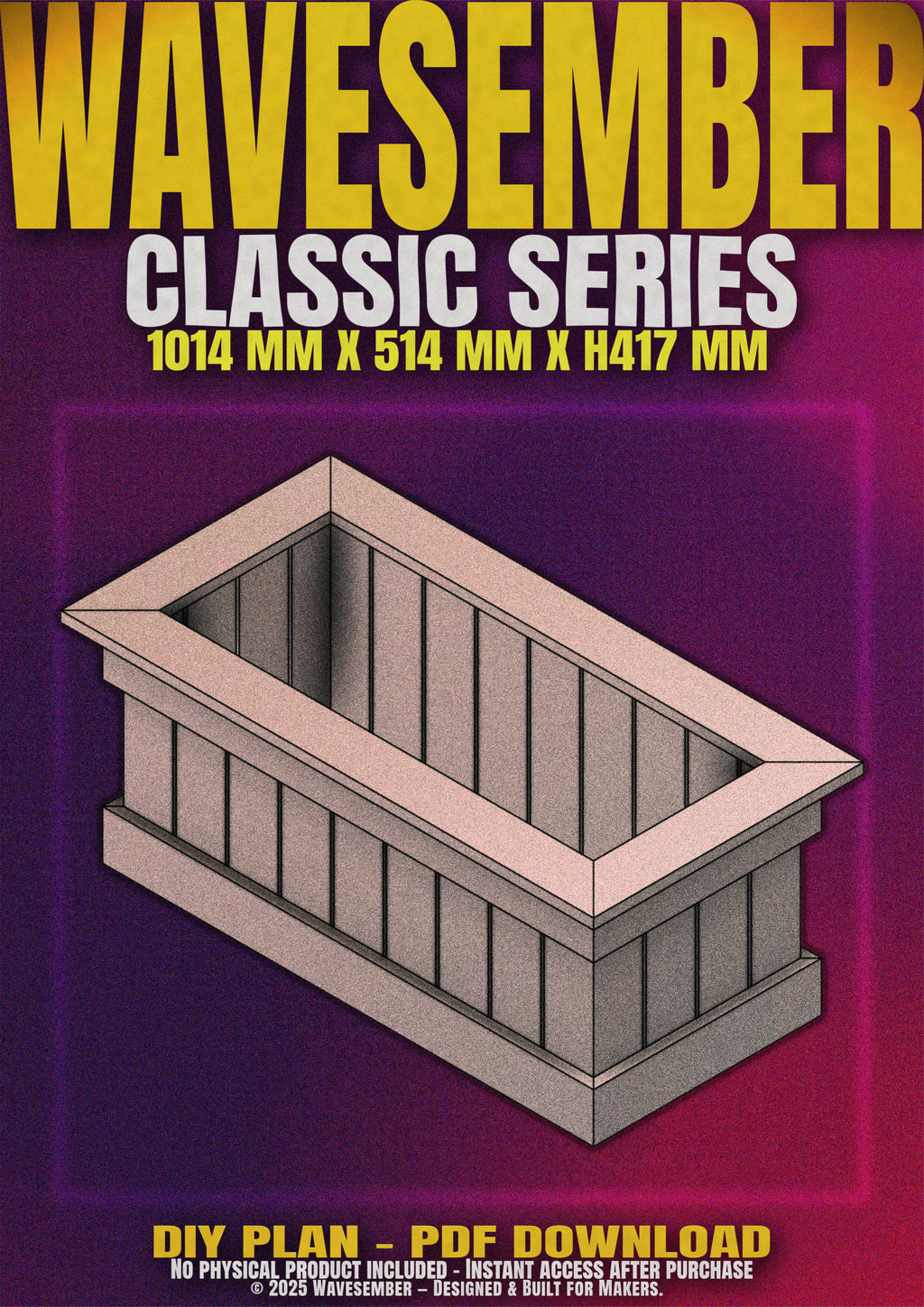 Rectangular Wooden Planter Box Plans (1014mm) – DIY PDF